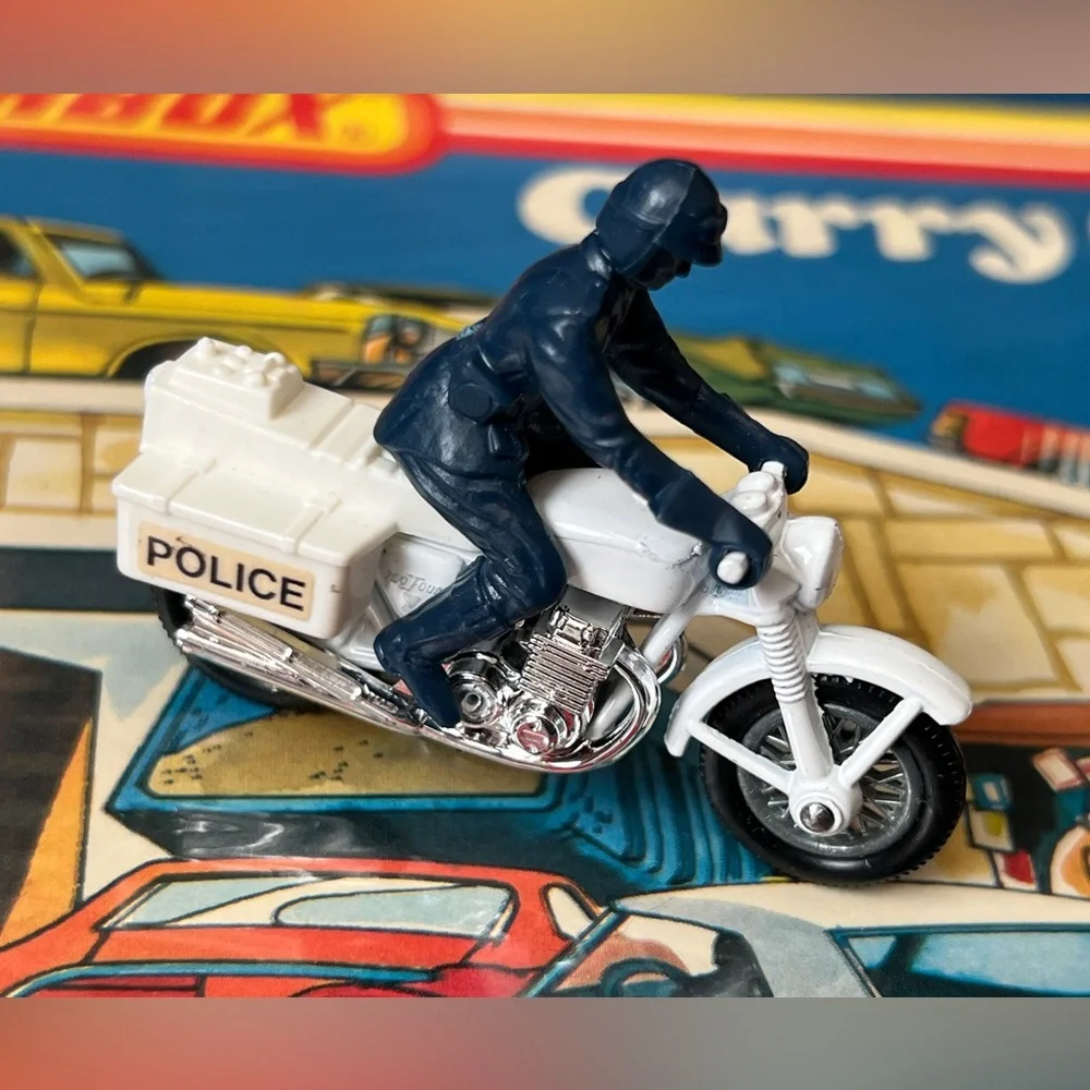 Vintage Matchbox Superfast 1977 Police Motorcycle Honda 750 w Rider Lesney